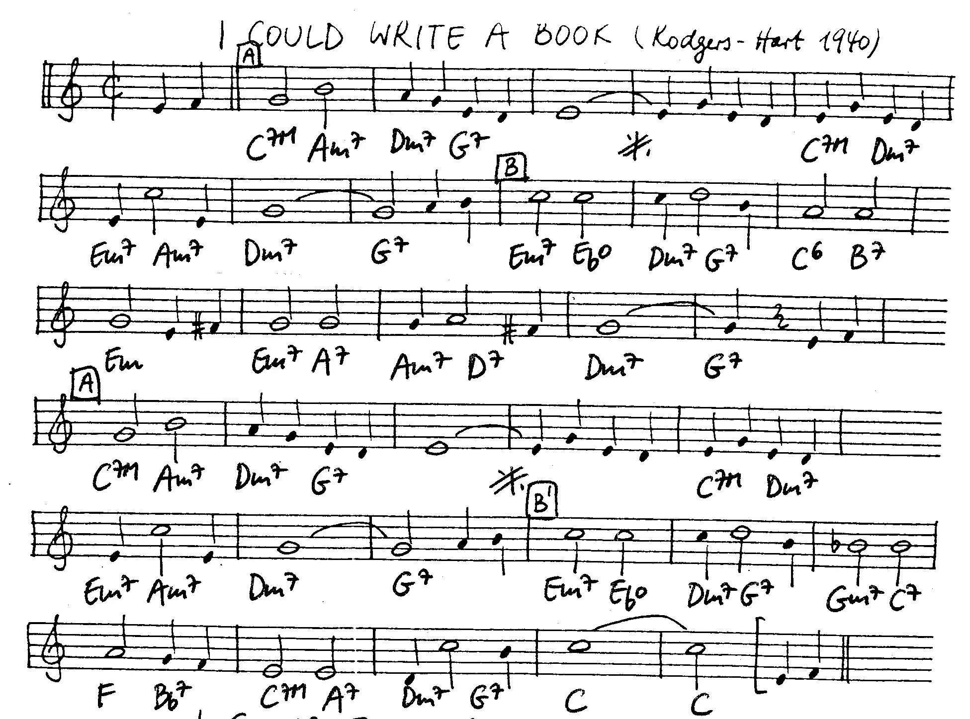 i could write a book free jazz leadsheet - Courtesy of the Jungle Jazz Band